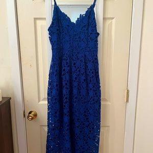 LACE A LINE MIDI DRESS from ASTR